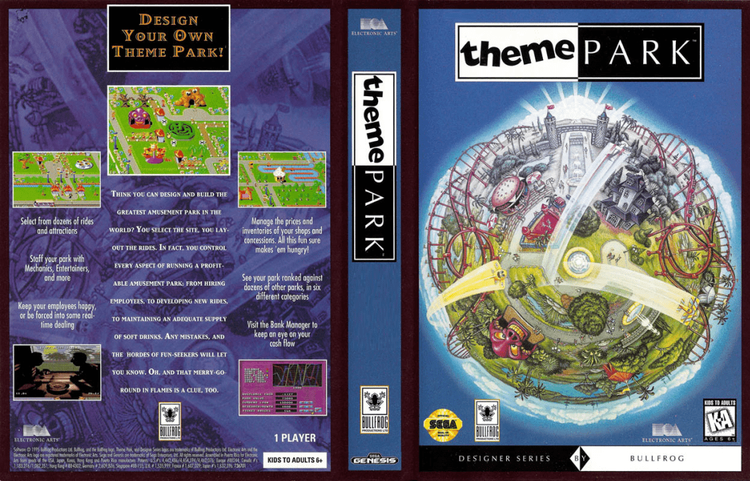 Theme Park [US,EU] segaMD 1995 Box Art
