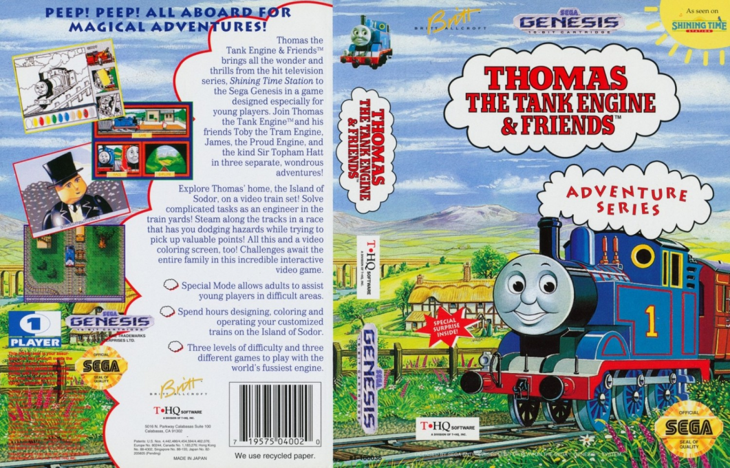 Thomas the Tank Engine & Friends [US] segaMD 1993 Box Art