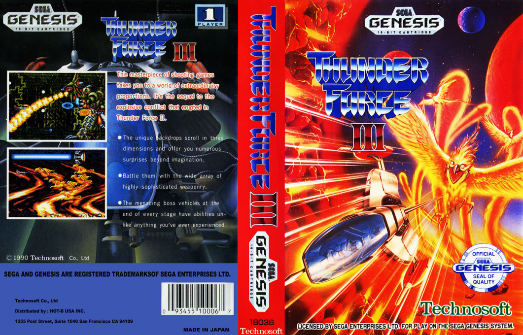 Thunder Force III [US,JP] segaMD 1990 Box Art