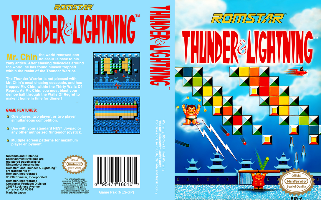 Thunder & Lightning [US] nes 1990 Box Art