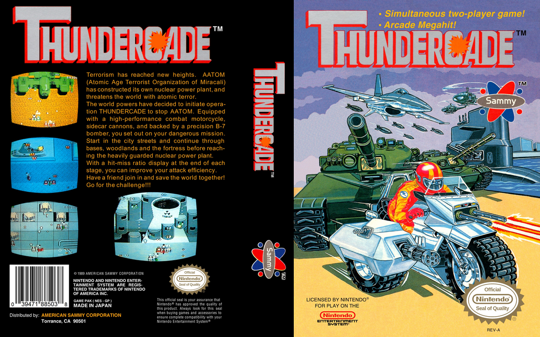 Thundercade [US] nes 1989 Box Art
