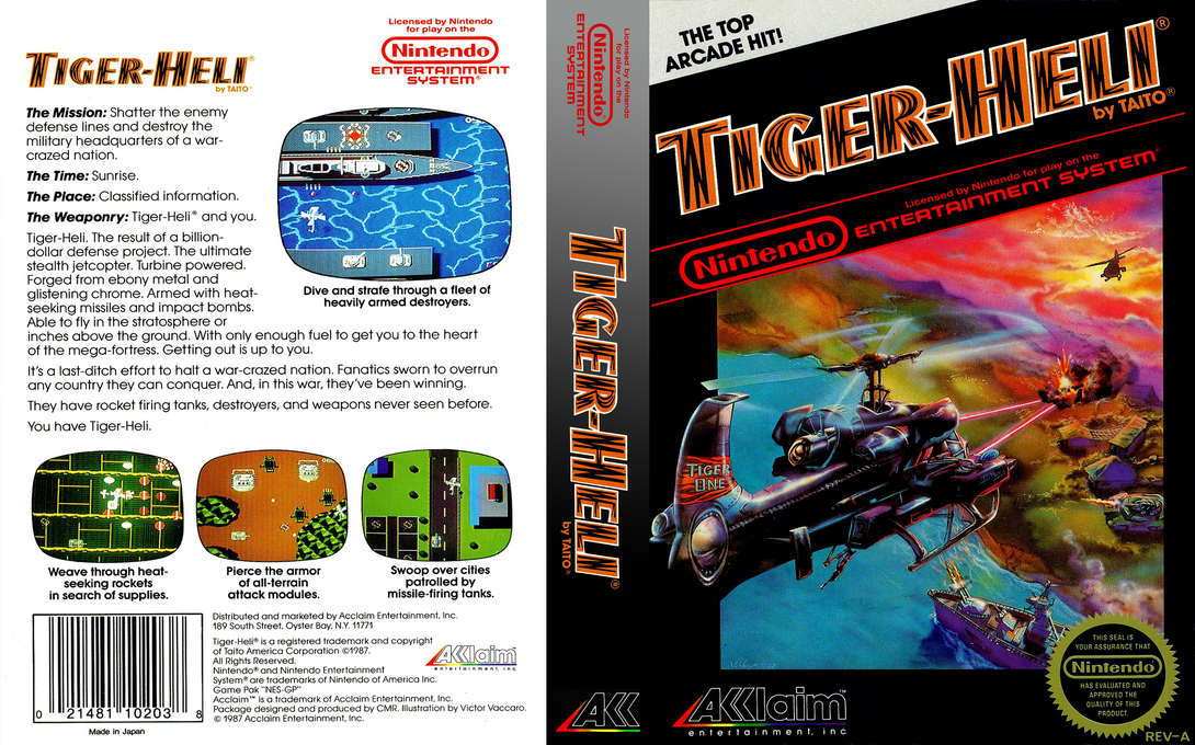 Tiger-Heli [US] nes 1987 Box Art