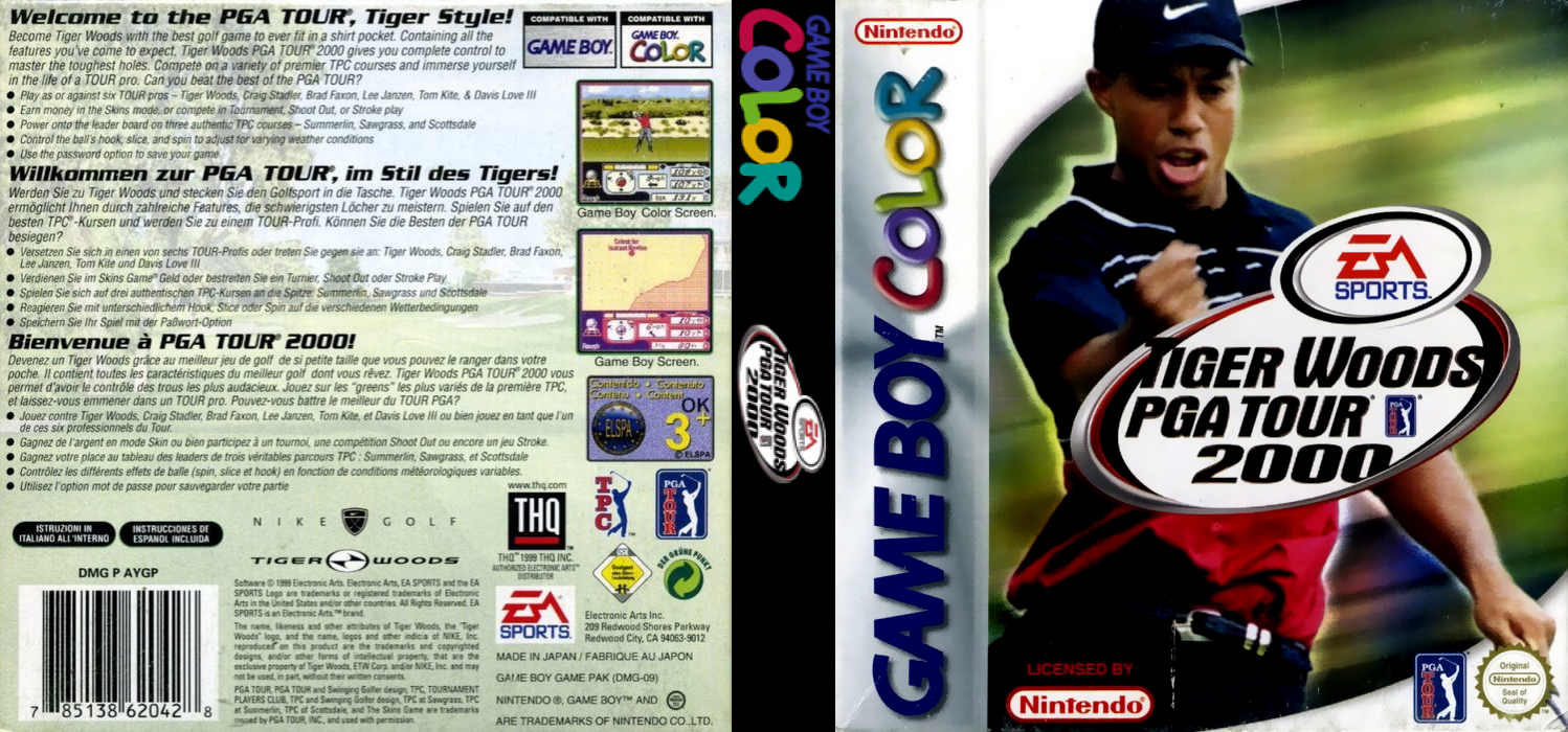 Tiger Woods PGA Tour 2000 [US,EU] gbc 2000 Box Art