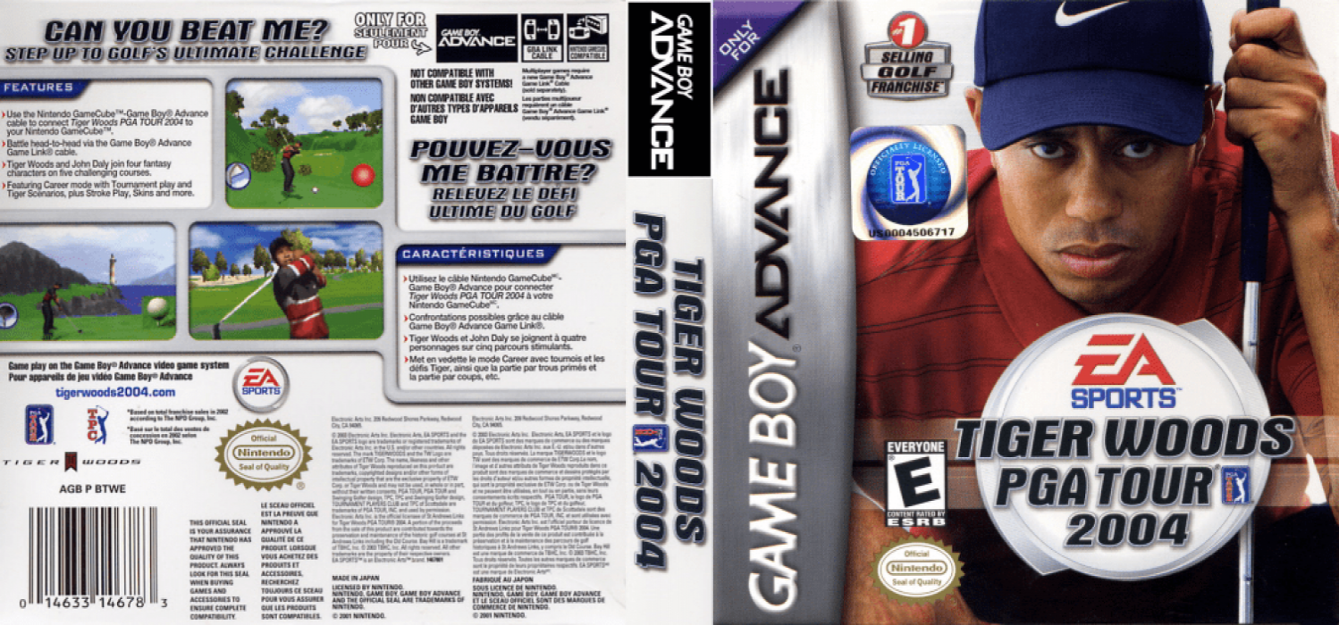 Tiger Woods PGA Tour 2004 [US,EU] gba 2003 Box Art