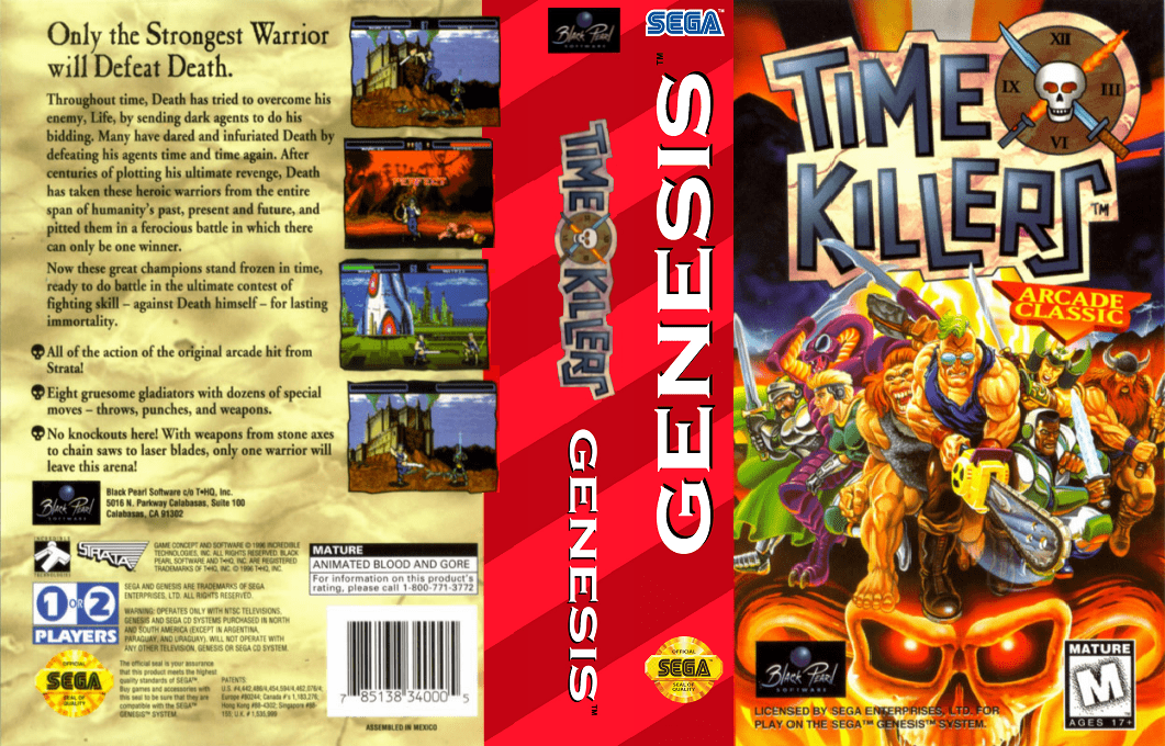 Time Killers [US] segaMD 1996 Box Art