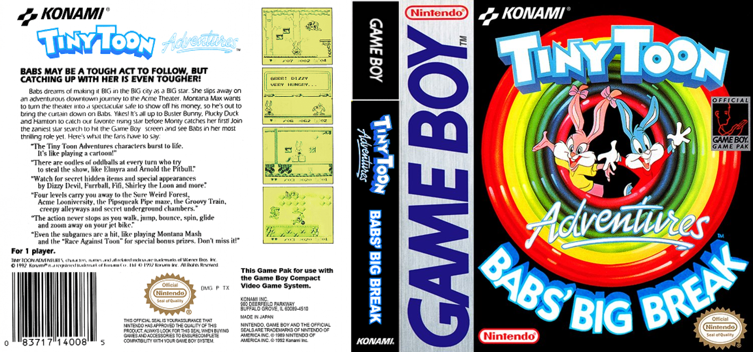 Tiny Toon Adventures : Babs’ Big Break [US,EU] gb 1992 Box Art