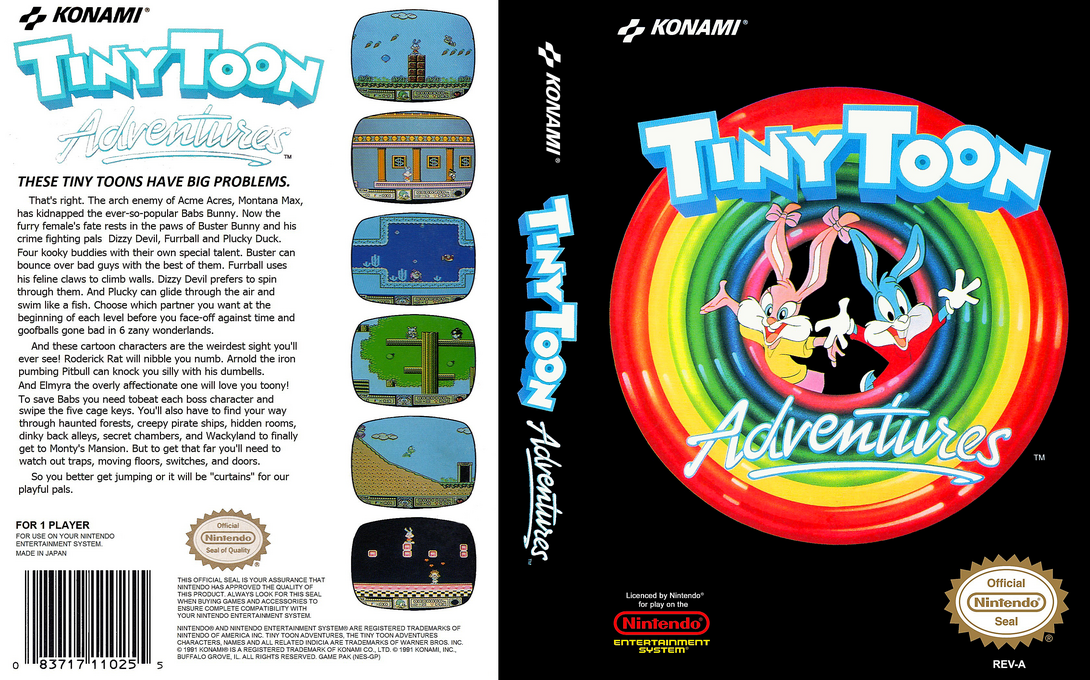 Tiny Toon Adventures [US] nes 1991 Box Art