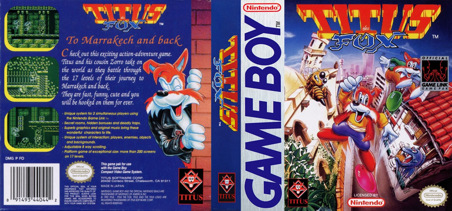 Titus the Fox : To Marrakech and Back [US,EU] gb 1993 Box Art