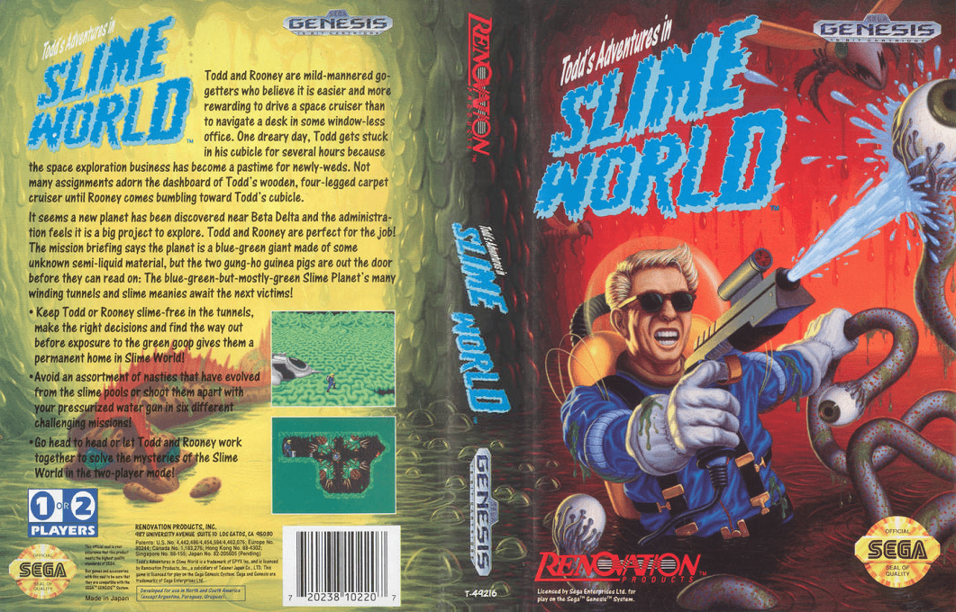 Todd’s Adventures in Slime World [US] segaMD 1991 Box Art