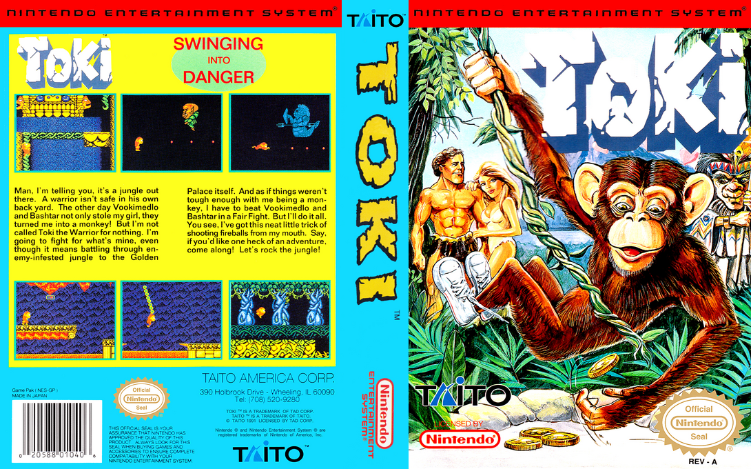 Toki [US] nes 1991 Box Art