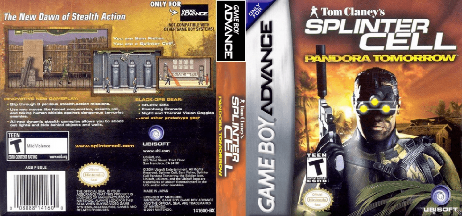Tom Clancy’s Splinter Cell : Pandora Tomorrow [US] gba 2004 Box Art