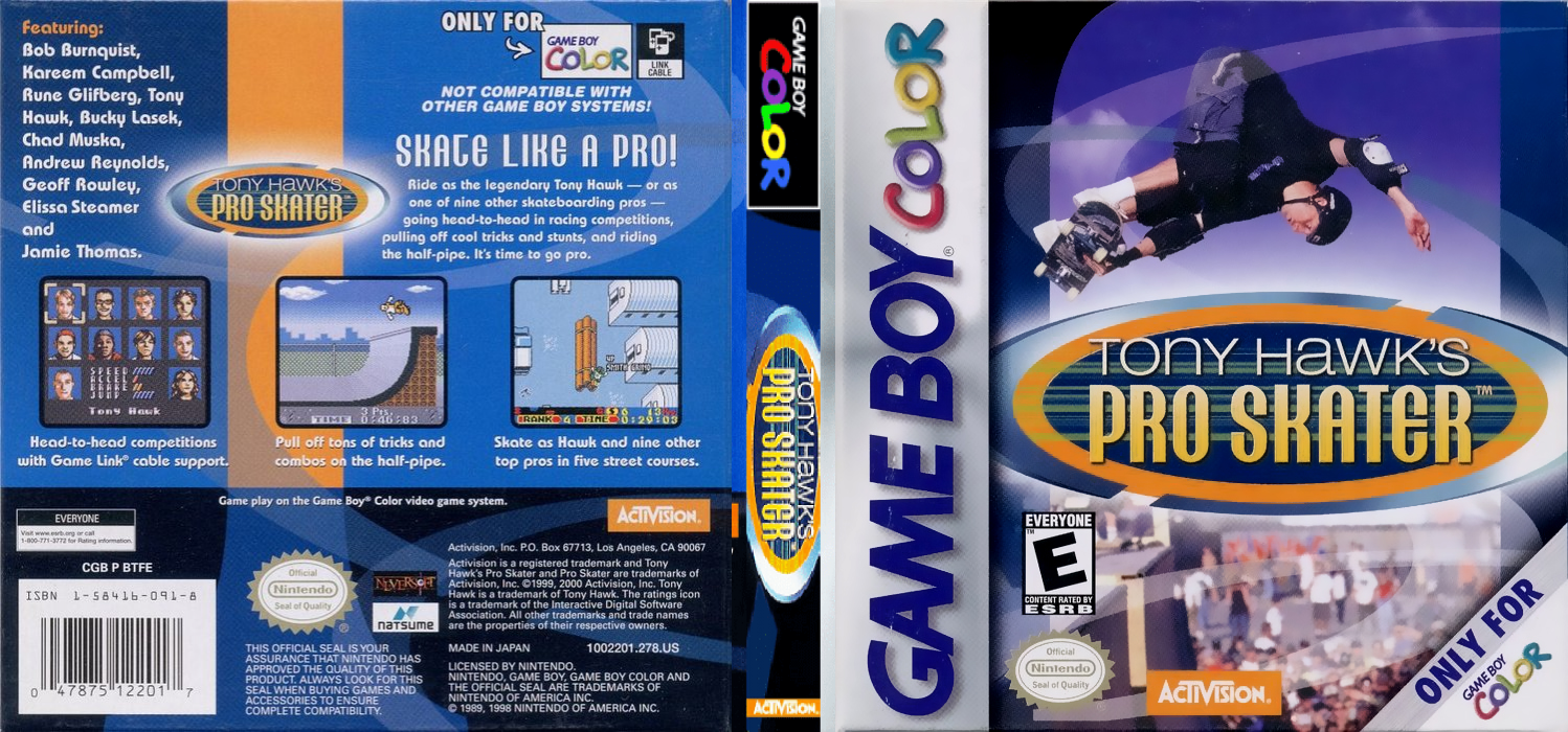 Tony Hawk’s Pro Skater [US,EU] gbc 2000 Box Art