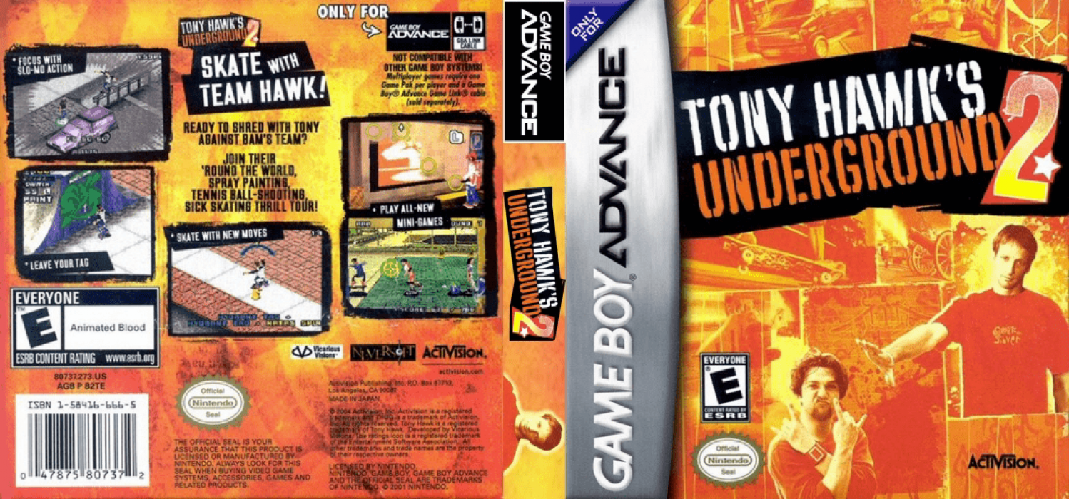 Tony Hawk’s Underground 2 [US,EU] gba 2004 Box Art