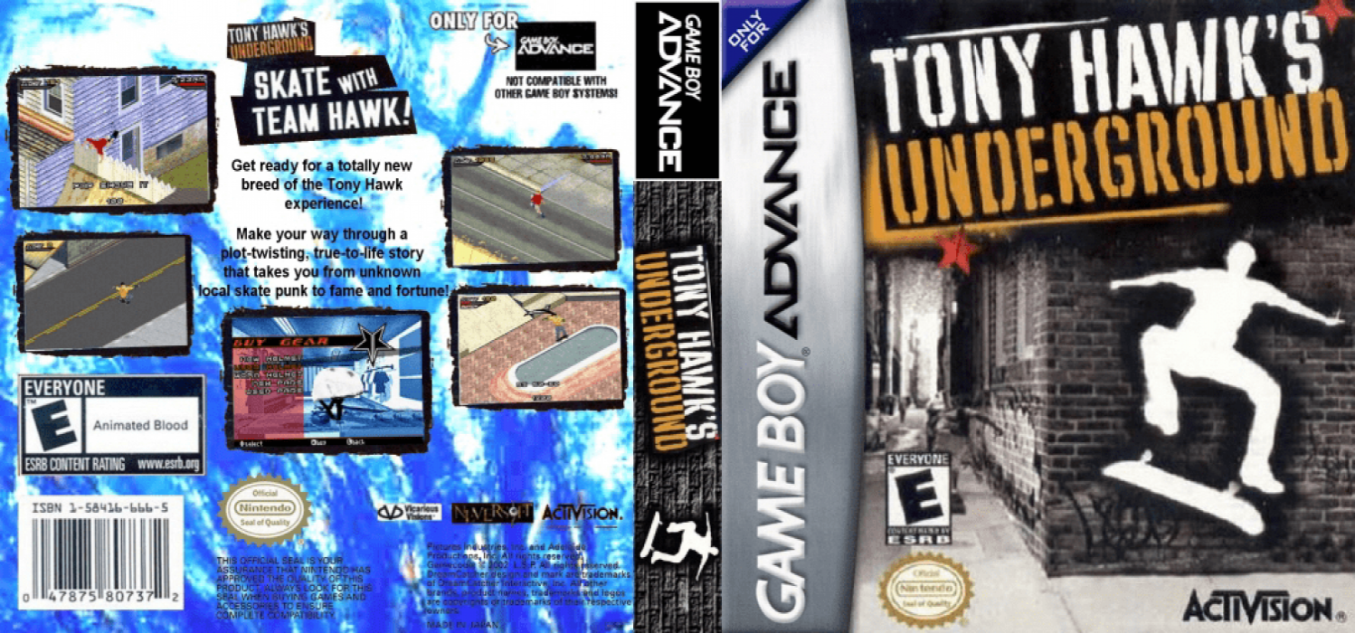 Tony Hawk’s Underground [US,EU] gba 2003 Box Art