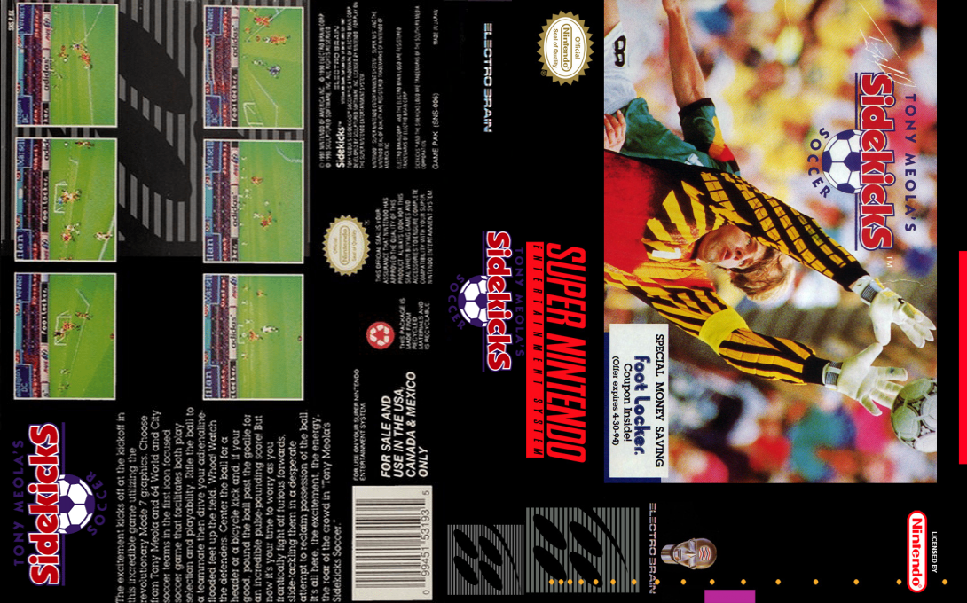 Tony Meola’s Sidekicks Soccer [US] snes 1993 Box Art