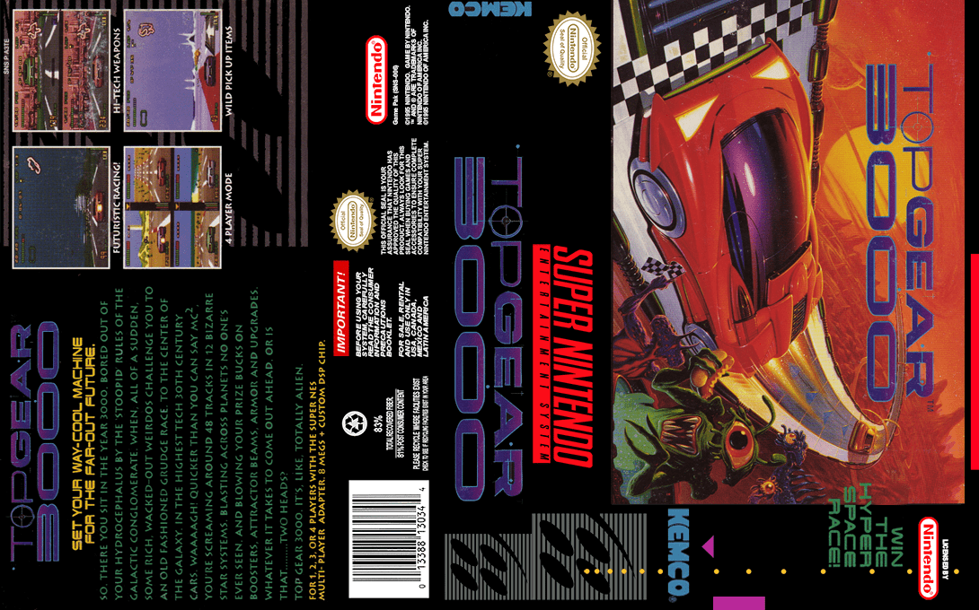 Top Gear 3000 [US] snes 1995 Box Art