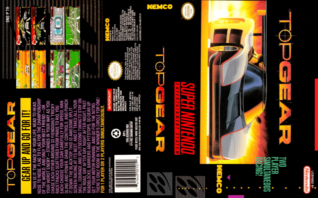Top Gear [US] snes 1992 Box Art