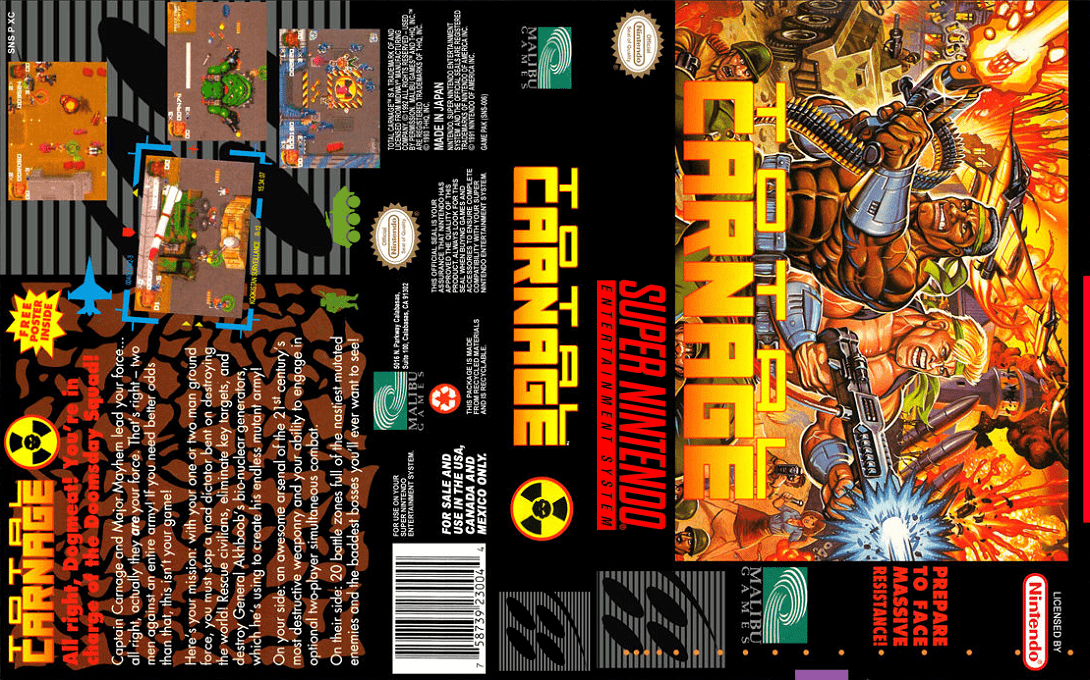 Total Carnage [US] snes 1993 Box Art