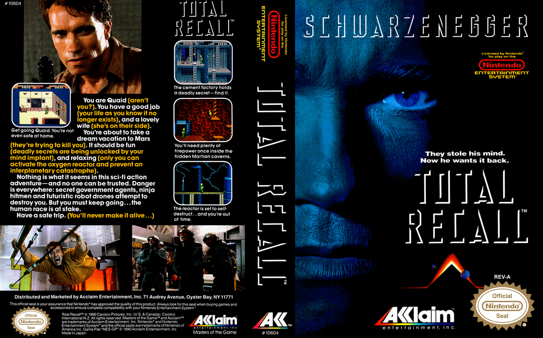 Total Recall [US] nes 1990 Box Art