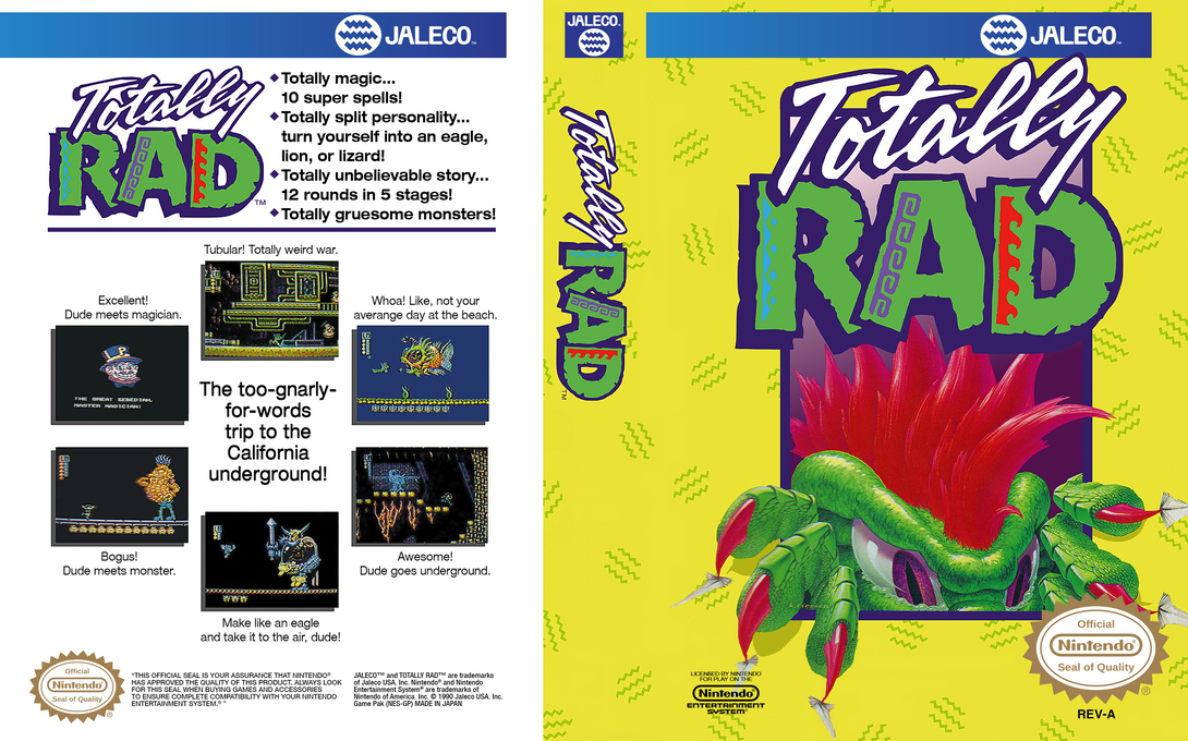 Totally Rad [US] nes 1991 Box Art