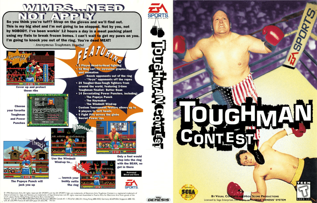 Toughman Contest [US,EU] segaMD 1995 Box Art
