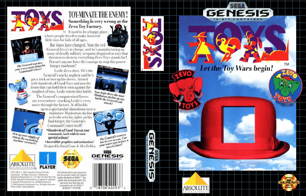 Toys [US] segaMD 1993 Box Art