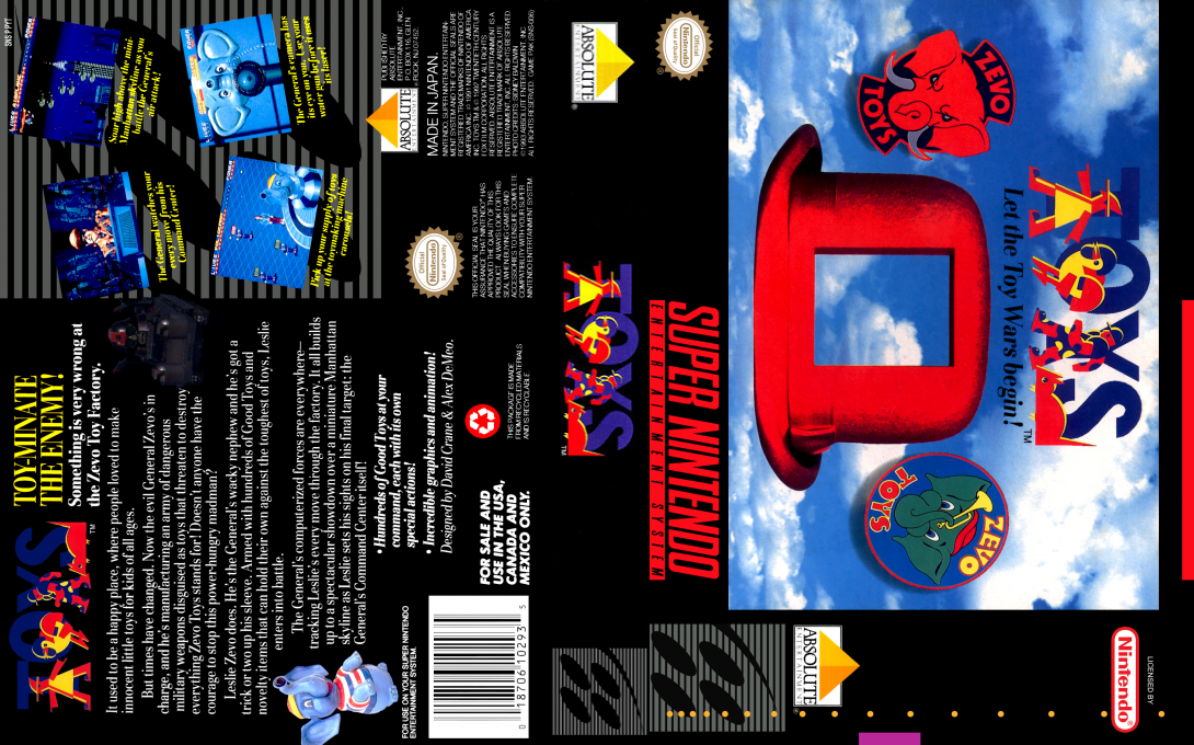 Toys : Let the Toy Wars begin! [US] snes 1993 Box Art