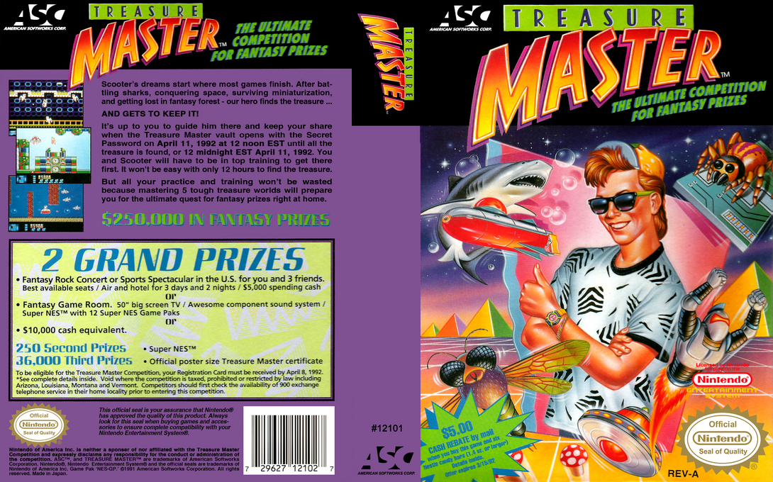 Treasure Master [US] nes 1991 Box Art