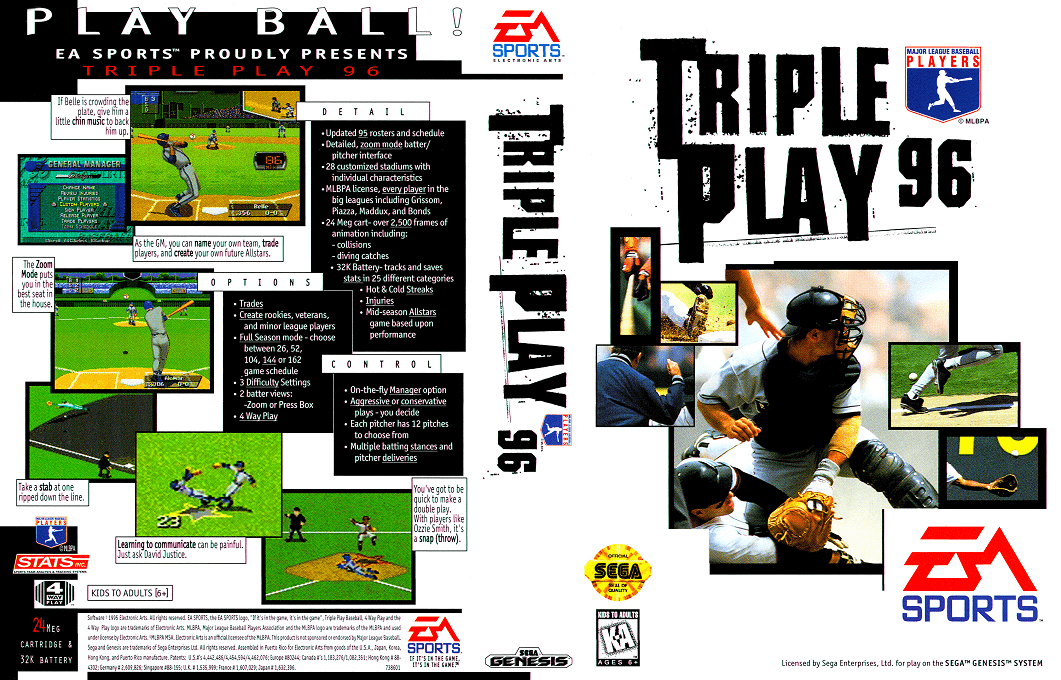 Triple Play 96 [US] segaMD 1995 Box Art