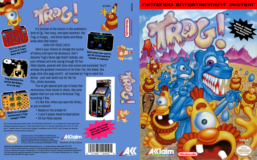 Trog! [US] nes 1991 Box Art