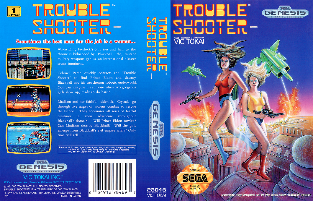 Trouble Shooter [US] segaMD 1991 Box Art