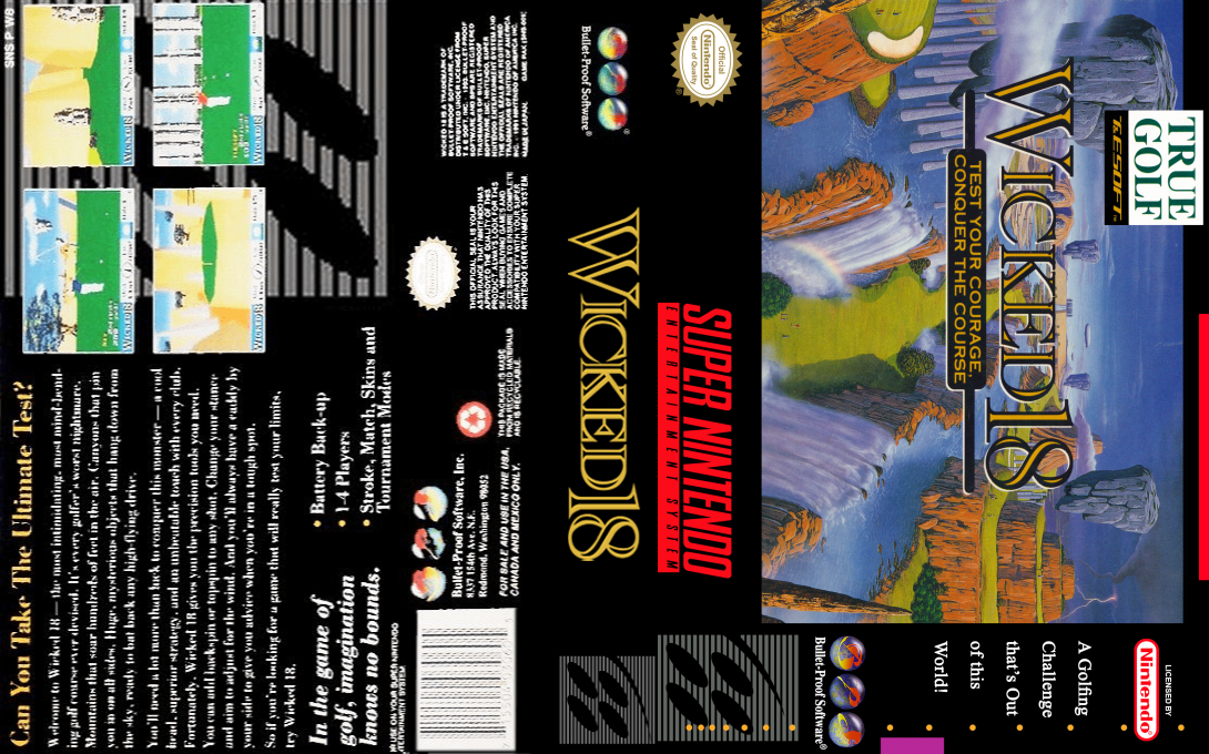 True Golf Classics : Wicked 18 [US] snes 1993 Box Art