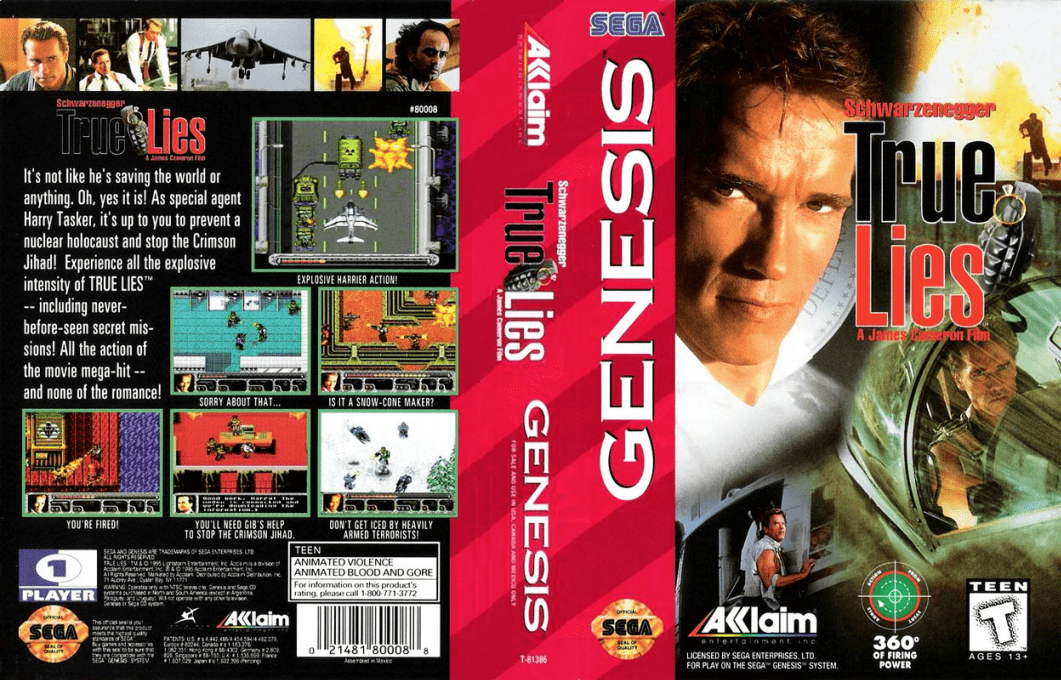 True Lies [WOR] segaMD 1995 Box Art