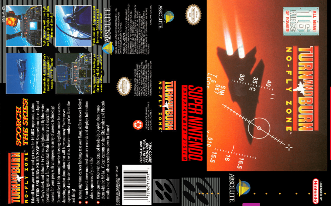 Turn and Burn : No-Fly Zone [US] snes 1994 Box Art