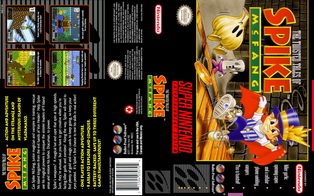 The Twisted Tales of Spike McFang [US] snes 1994 Box Art