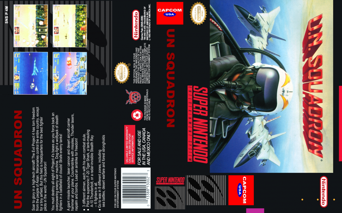 U.N. Squadron [US] snes 1991 Box Art