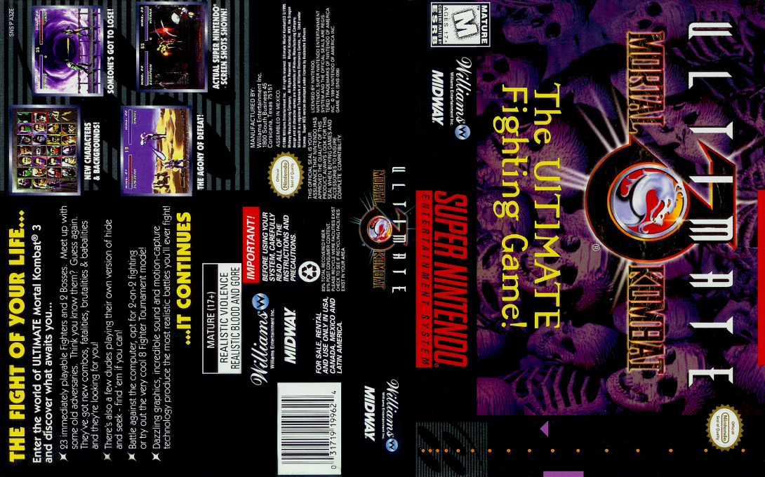 Ultimate Mortal Kombat 3 [US] snes 1996 Box Art