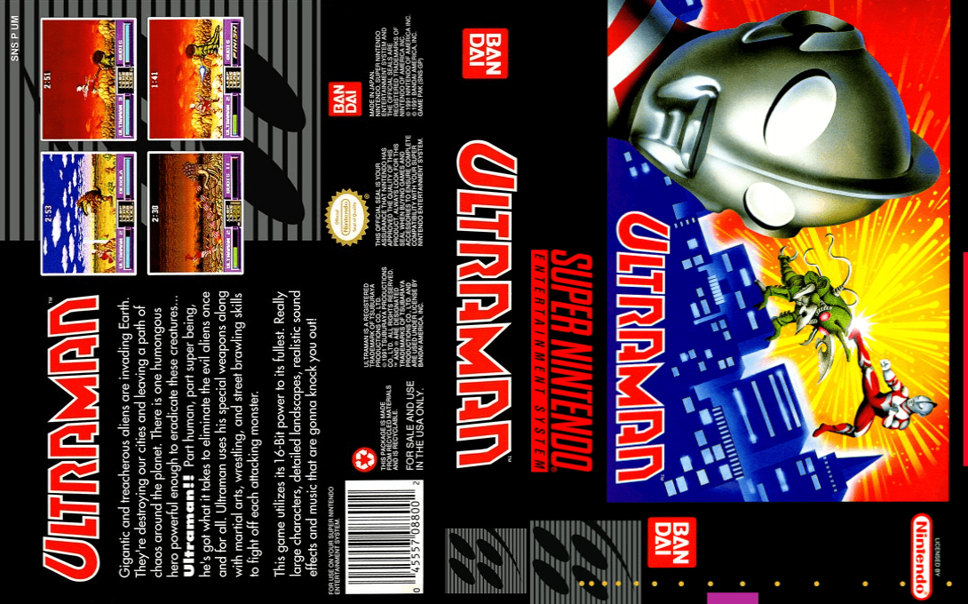 Ultraman [US] snes 1991 Box Art
