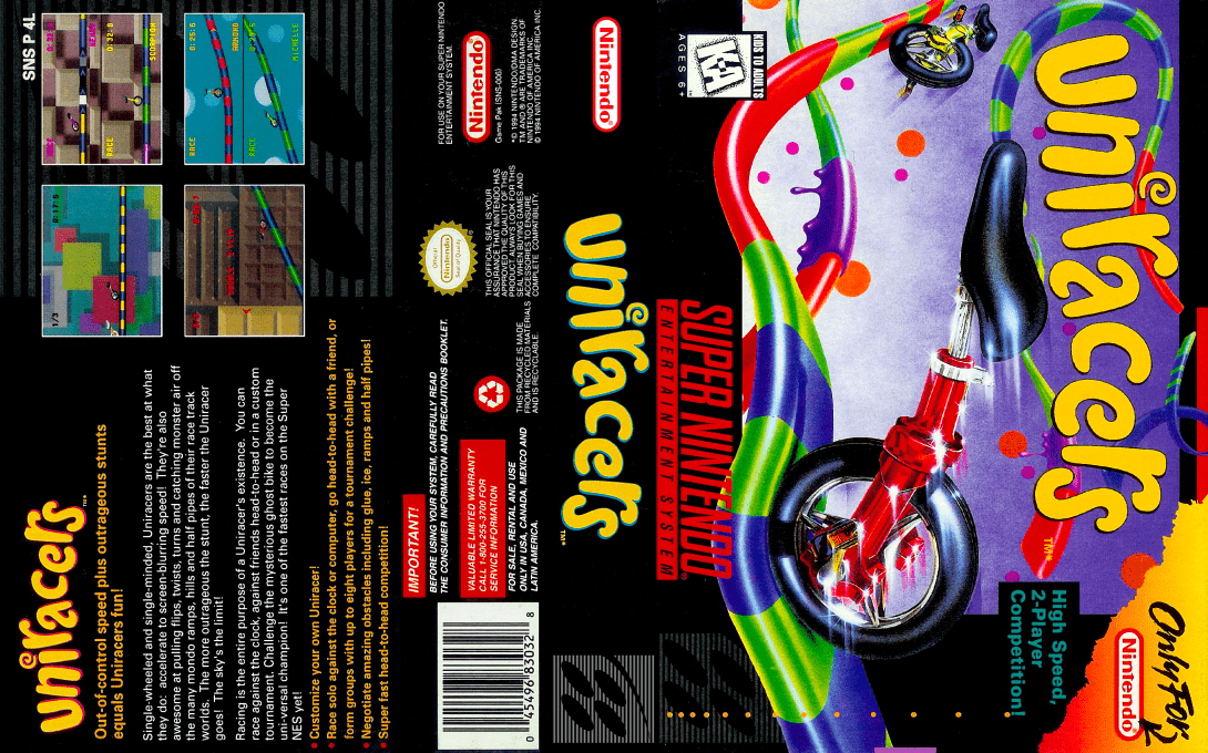 Uniracers [US] snes 1994 Box Art