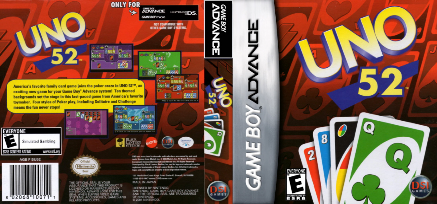 Uno 52 [US] gba 2006 Box Art