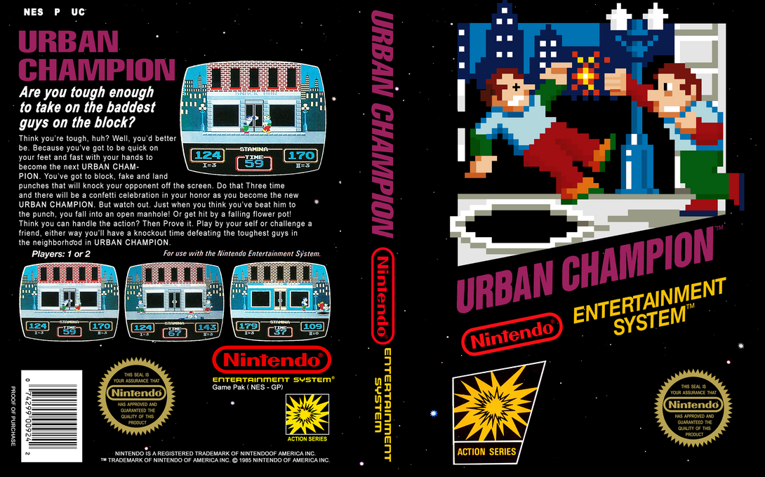 Urban Champion [WOR] nes 1986 Box Art