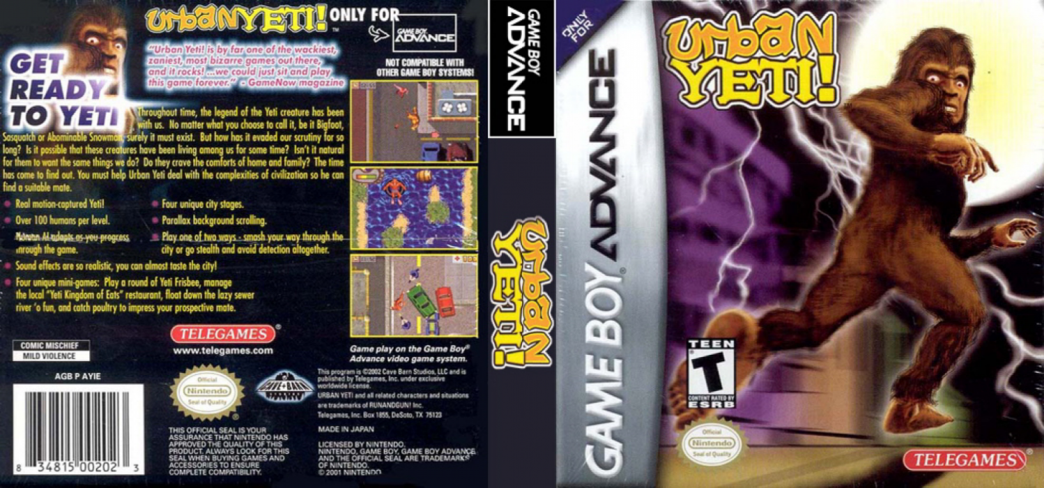 Urban Yeti! [US,EU] gba 2002 Box Art