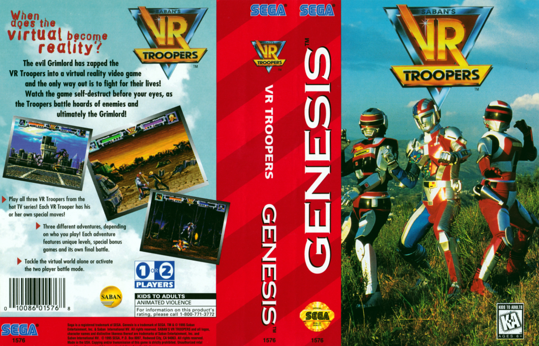 VR Troopers [US,EU] segaMD 1995 Box Art