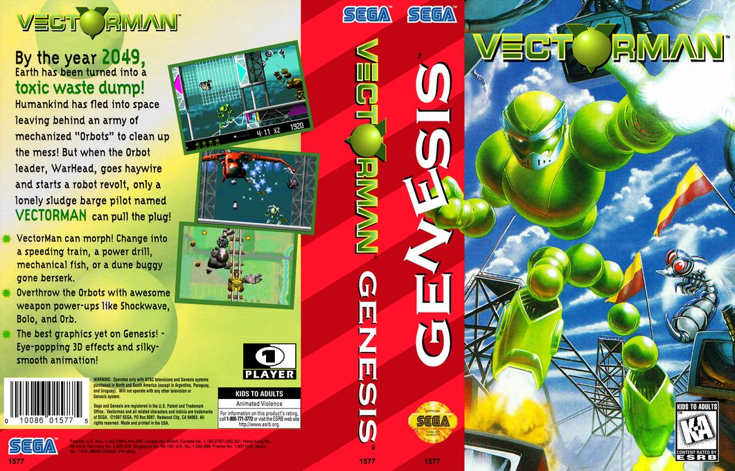 Vectorman [US,EU] segaMD 1995 Box Art
