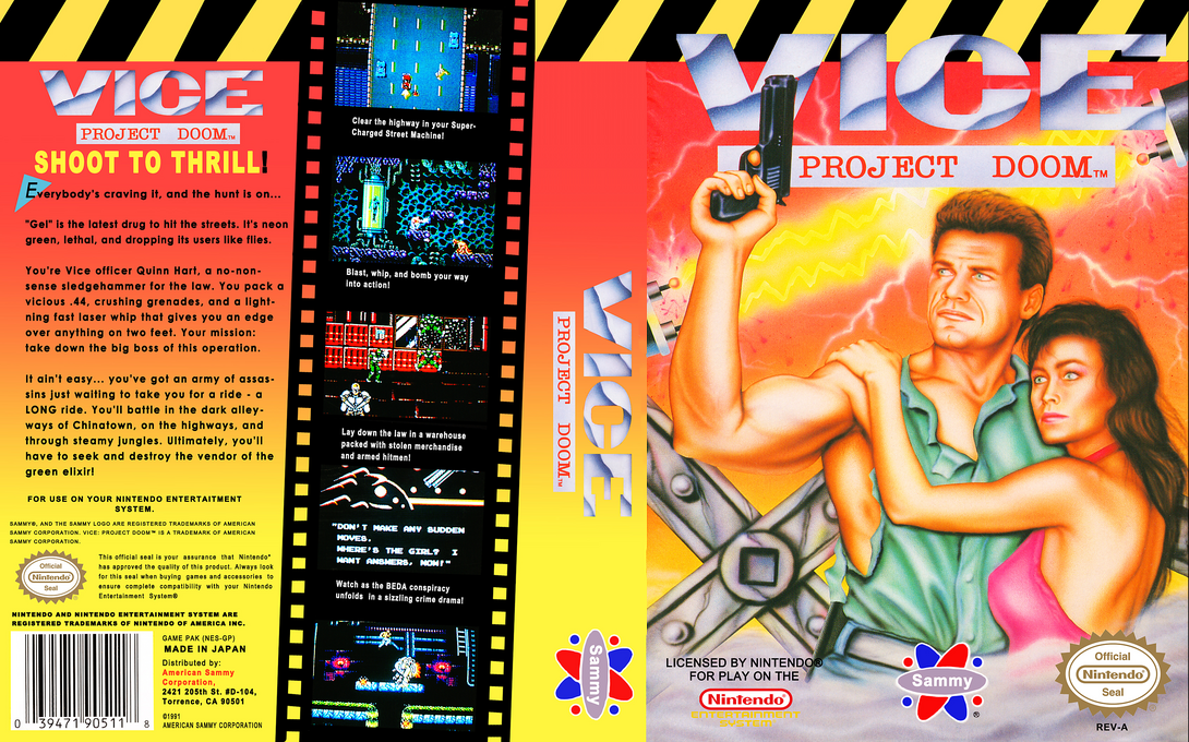 Vice : Project Doom [US] nes 1991 Box Art