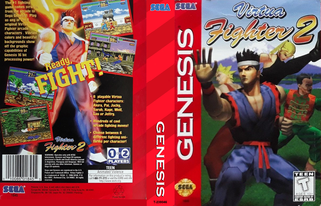 Virtua Fighter 2 [US,EU] segaMD 1997 Box Art