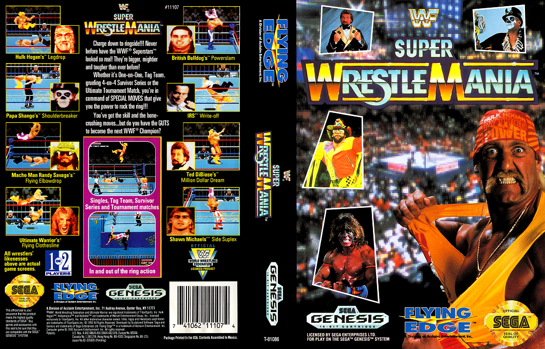 WWF Super WrestleMania [US,EU] segaMD 1992 Box Art