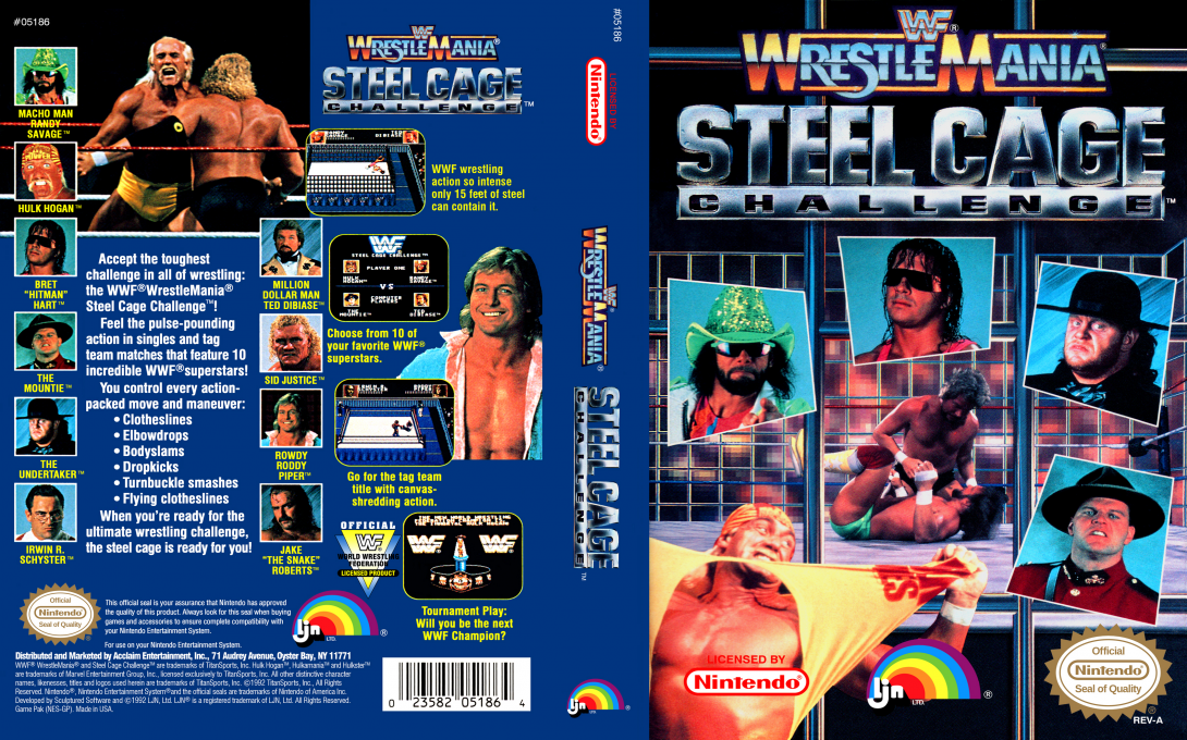 WWF WrestleMania : Steel Cage Challenge [US] nes 1992 Box Art