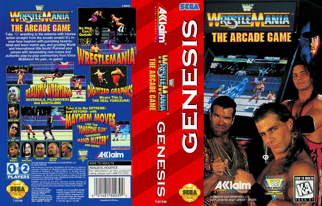 WWF WrestleMania : The Arcade Game [US,EU] segaMD 1995 Box Art