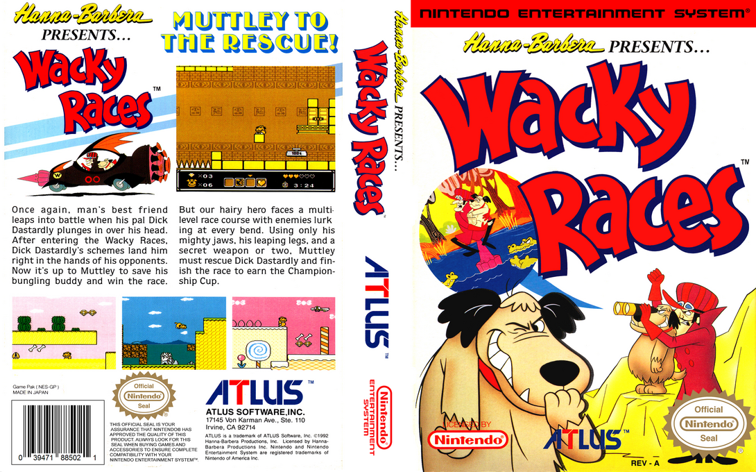 Wacky Races [US] nes 1992 Box Art